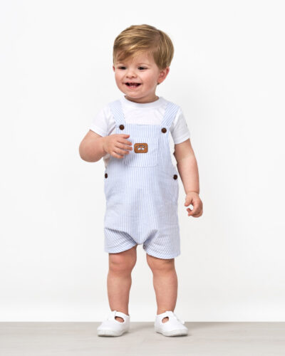 SET PETO RAYAS CELESTE Y CAMISETA